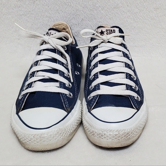 𝅺VINTAGE 80s Converse Chuck Taylor All-star Blue USA Made Low Top Sneakers 7-7.5 - Picture 5 of 13